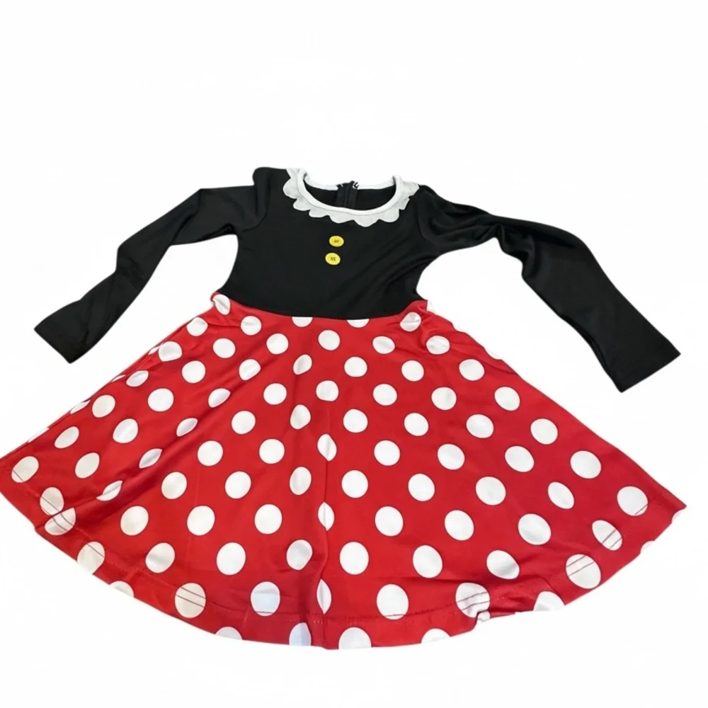 Tipsy Elves Girls small Minnie Mouse–Inspired Polka Dot Dress costume‎  New